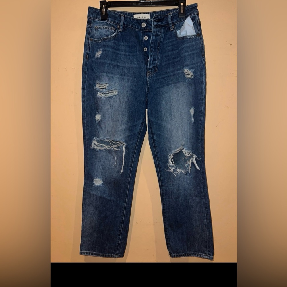 PacSun distressed Mom jeans, button fly, Size 29